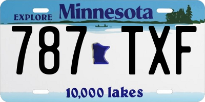 MN license plate 787TXF