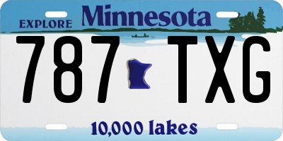 MN license plate 787TXG