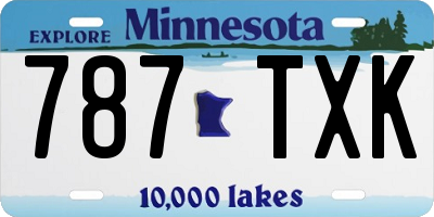 MN license plate 787TXK