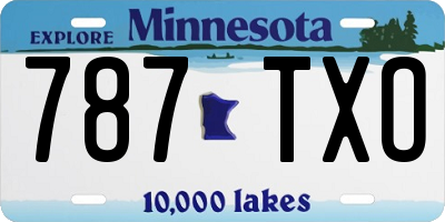MN license plate 787TXO