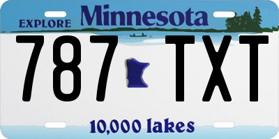 MN license plate 787TXT