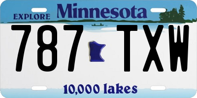 MN license plate 787TXW
