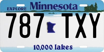MN license plate 787TXY