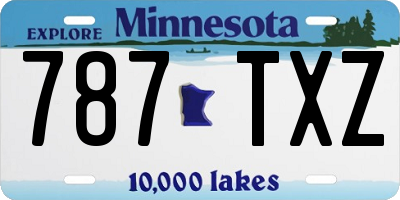 MN license plate 787TXZ