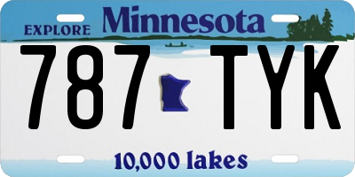MN license plate 787TYK