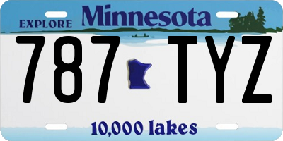MN license plate 787TYZ