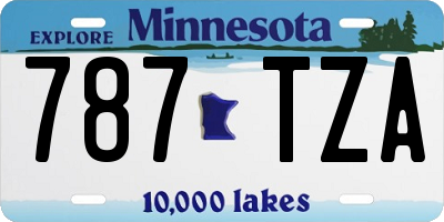 MN license plate 787TZA