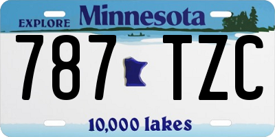 MN license plate 787TZC