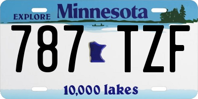 MN license plate 787TZF