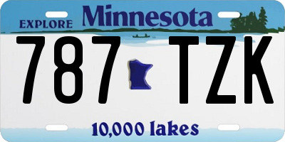 MN license plate 787TZK