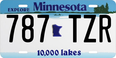 MN license plate 787TZR