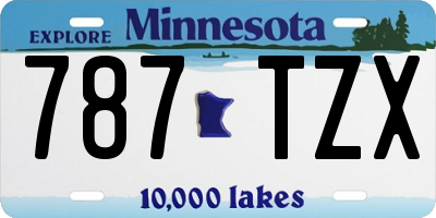 MN license plate 787TZX