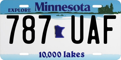 MN license plate 787UAF