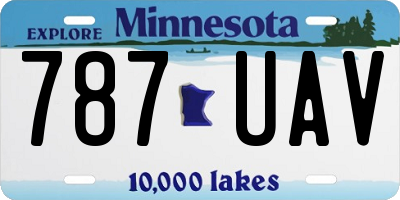 MN license plate 787UAV