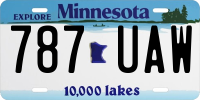 MN license plate 787UAW