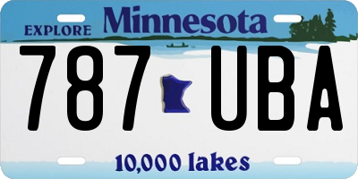 MN license plate 787UBA