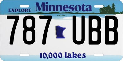 MN license plate 787UBB