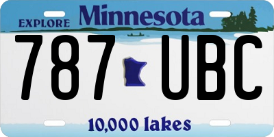 MN license plate 787UBC