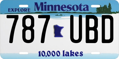 MN license plate 787UBD