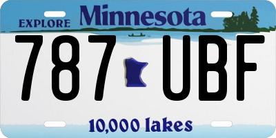 MN license plate 787UBF