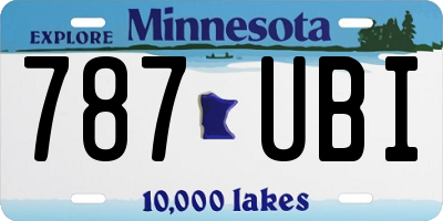 MN license plate 787UBI