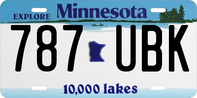MN license plate 787UBK