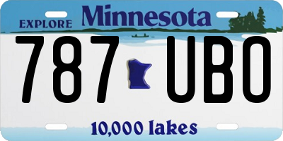 MN license plate 787UBO