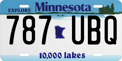 MN license plate 787UBQ