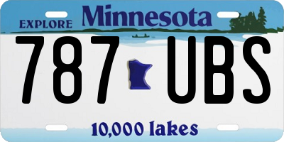 MN license plate 787UBS