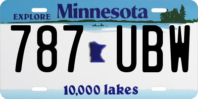 MN license plate 787UBW