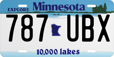 MN license plate 787UBX