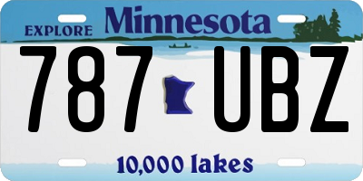 MN license plate 787UBZ