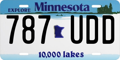 MN license plate 787UDD