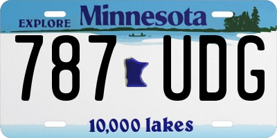 MN license plate 787UDG