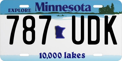 MN license plate 787UDK