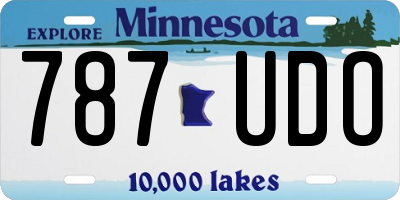 MN license plate 787UDO