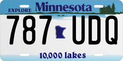 MN license plate 787UDQ