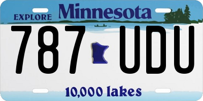 MN license plate 787UDU