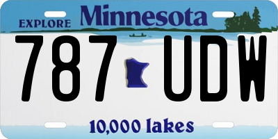 MN license plate 787UDW