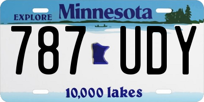 MN license plate 787UDY