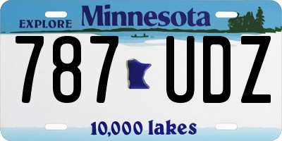 MN license plate 787UDZ