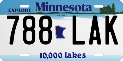 MN license plate 788LAK