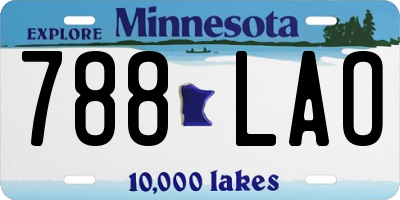 MN license plate 788LAO