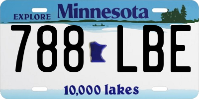 MN license plate 788LBE