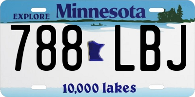 MN license plate 788LBJ