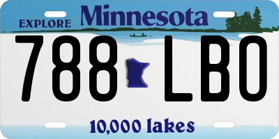 MN license plate 788LBO