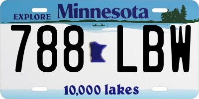 MN license plate 788LBW
