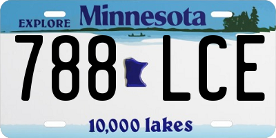 MN license plate 788LCE