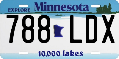 MN license plate 788LDX