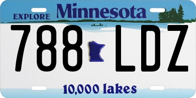MN license plate 788LDZ